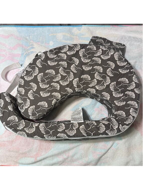 My Brest Friend Nursing Pillow Gray Ginkgo Leaf Adjustable